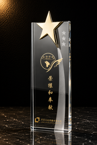 Star Vertical Crystal Award - custom crystal awards with your logo